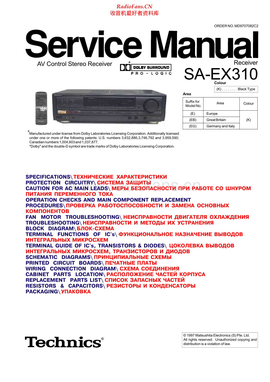 Technics-SAEX310-avr-sm 维修电路原理图.pdf_第1页