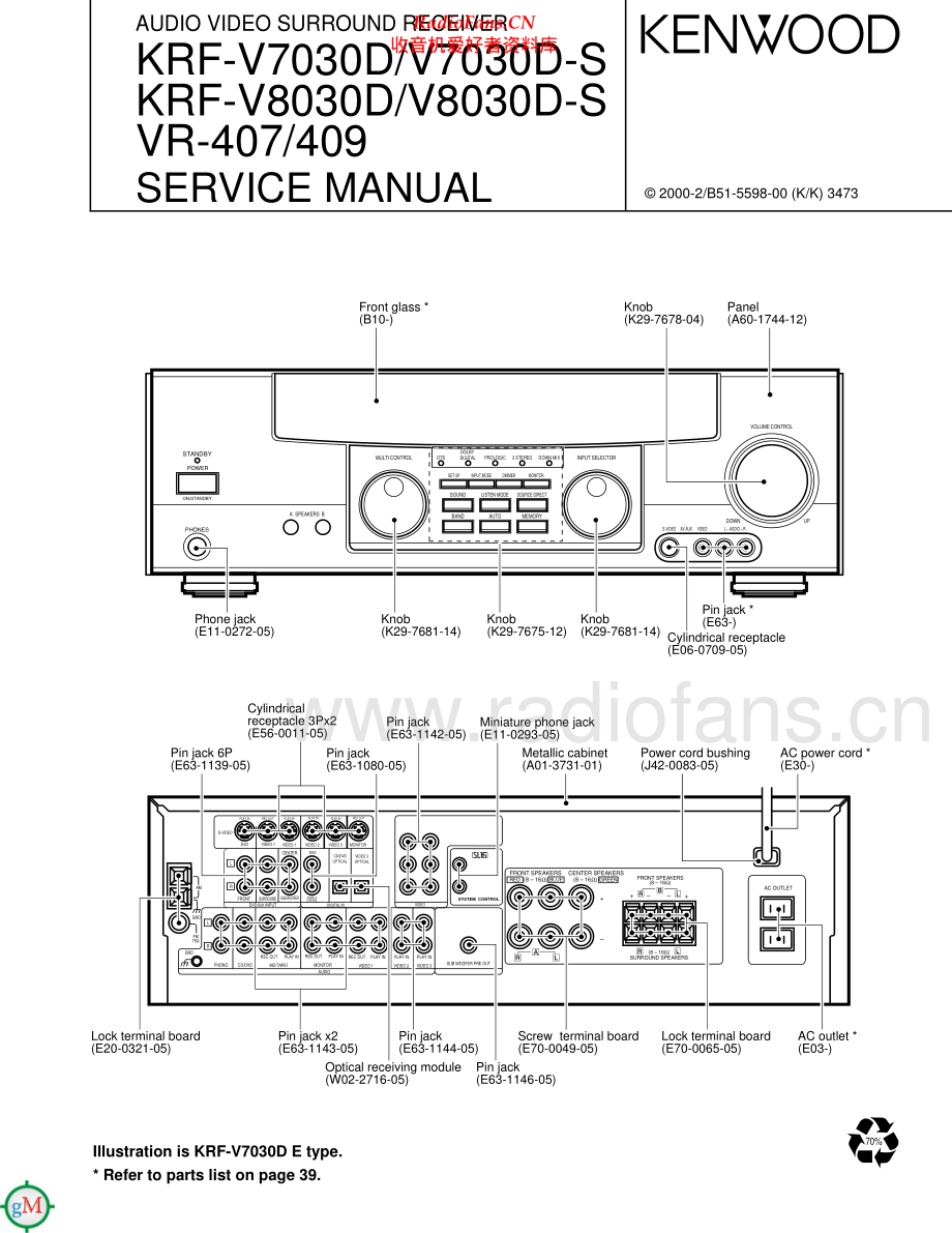 Kenwood-VR407-avr-sm 维修电路原理图.pdf_第1页