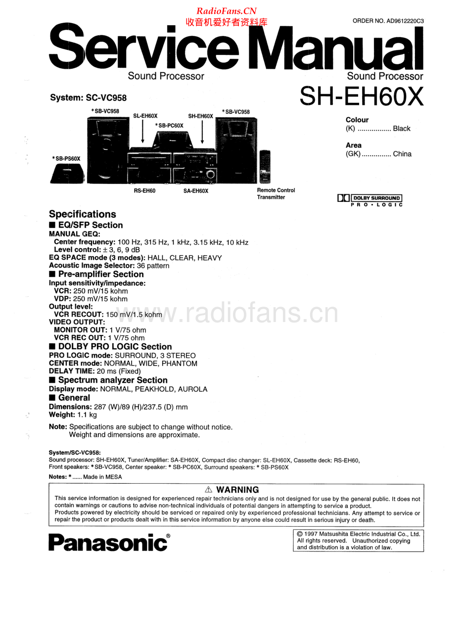 Technics-SHEH60X-sp-sm 维修电路原理图.pdf_第1页