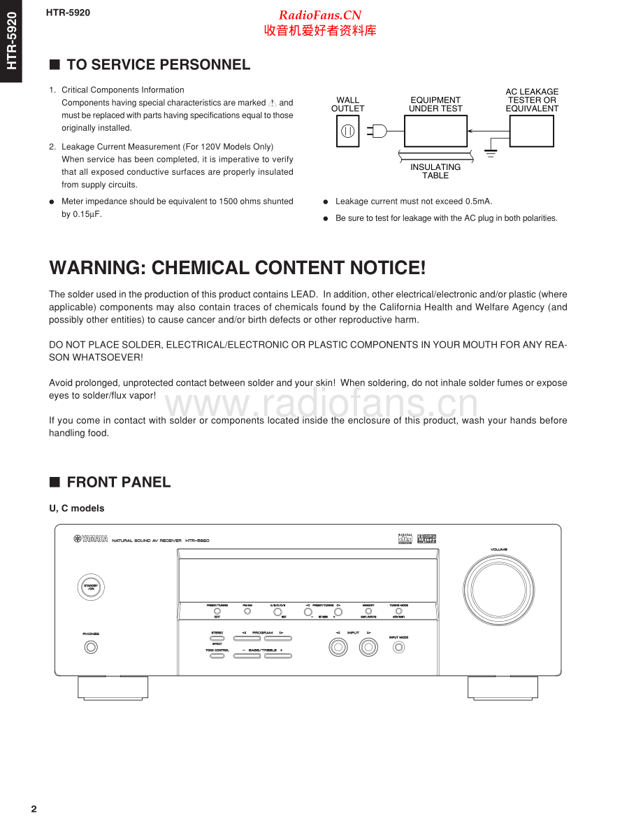 Yamaha-HTR5920-avr-sm 维修电路原理图.pdf_第2页