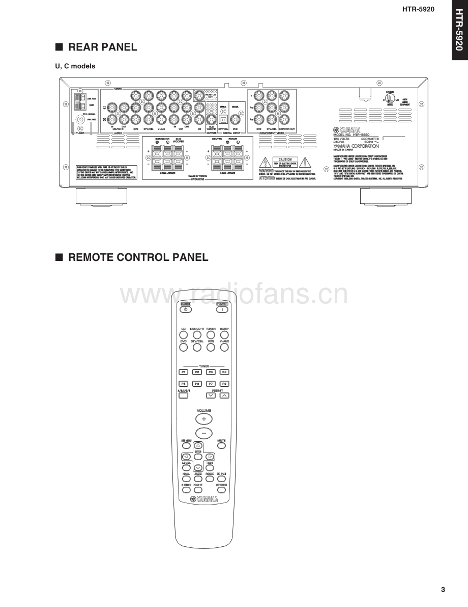 Yamaha-HTR5920-avr-sm 维修电路原理图.pdf_第3页