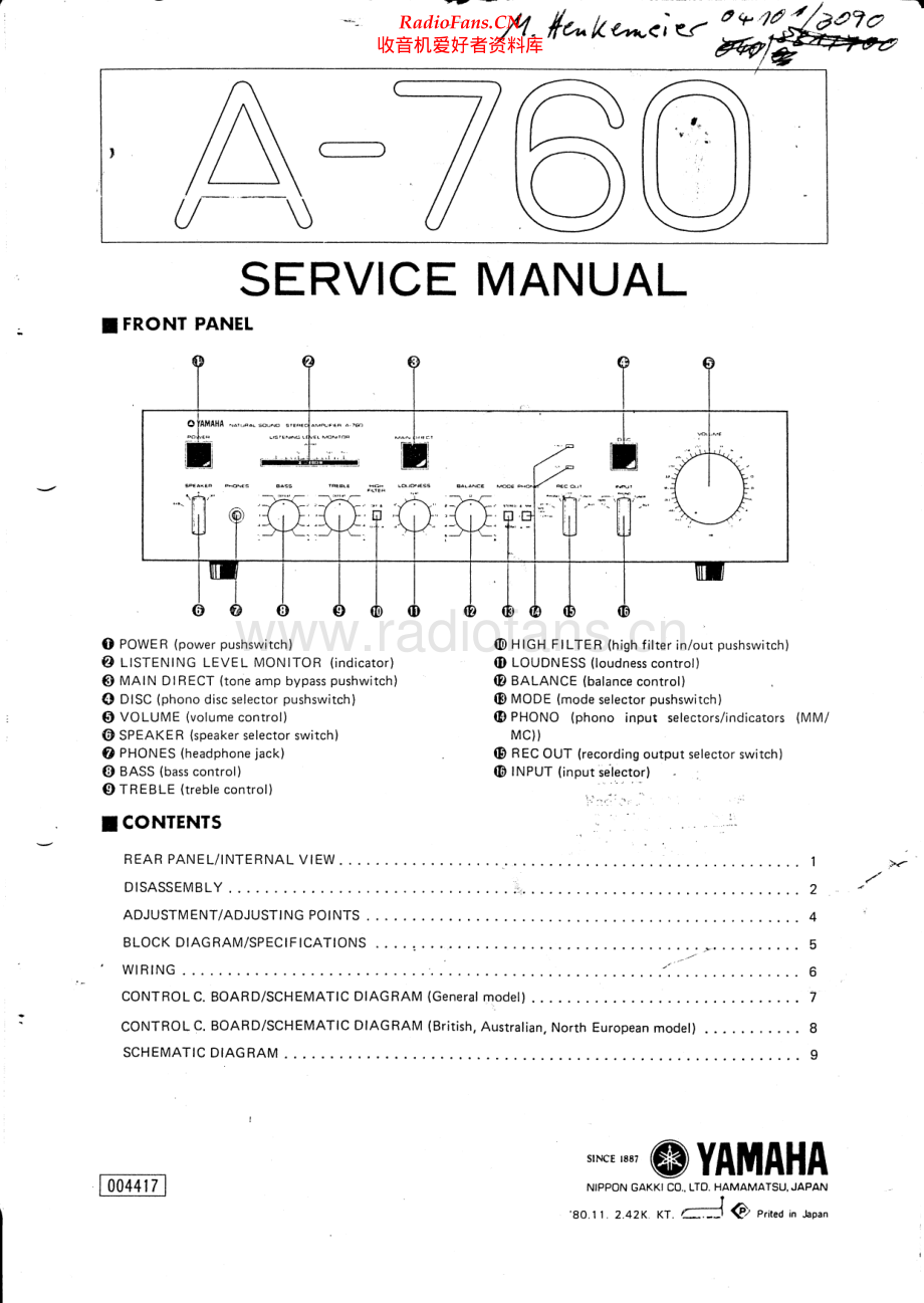 Yamaha-A760-int-sm(1) 维修电路原理图.pdf_第1页