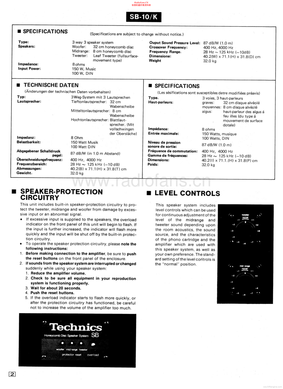 Technics-SB10K-spk-sm 维修电路原理图.pdf_第2页