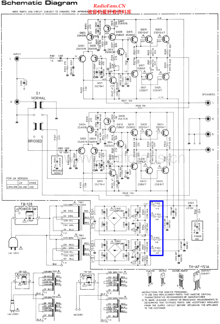 Rotel-RB850-pwr-sm 维修电路原理图.pdf_第2页