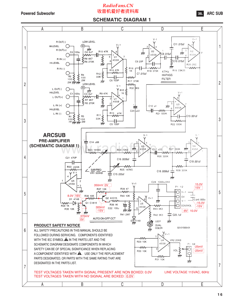 JBL-ARCSUB-pwr-sch 维修电路原理图.pdf_第1页