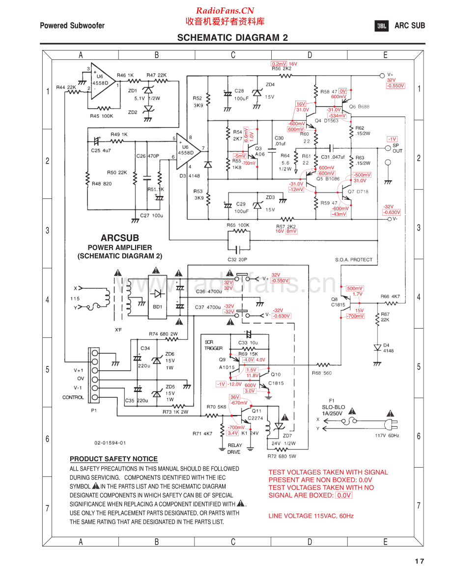 JBL-ARCSUB-pwr-sch 维修电路原理图.pdf_第2页