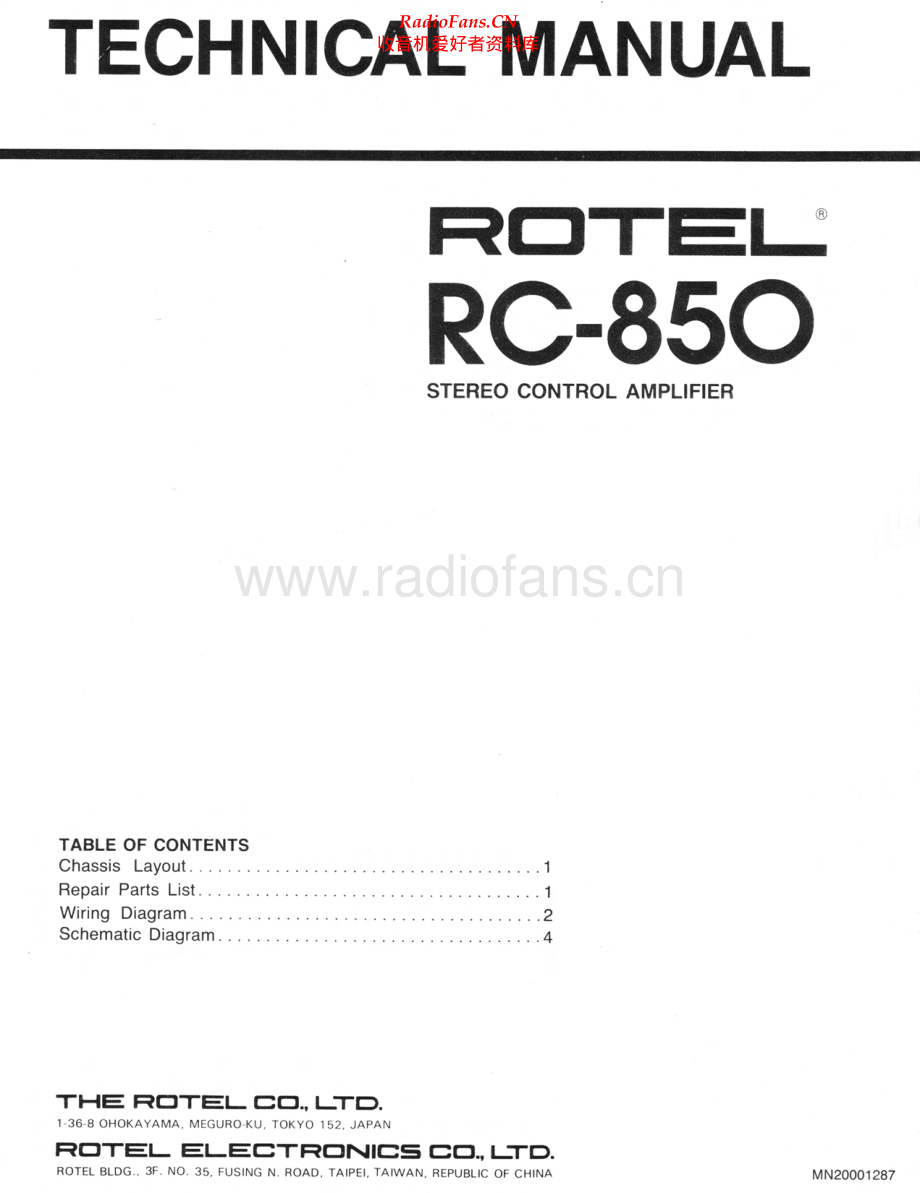 Rotel-RC850-pre-sm 维修电路原理图.pdf_第1页