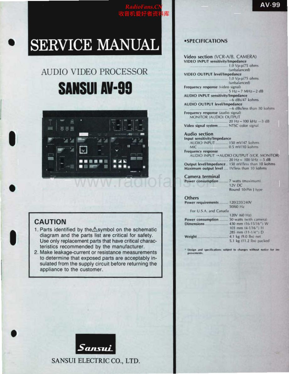 Sansui-AV99-avp-sm 维修电路原理图.pdf_第1页