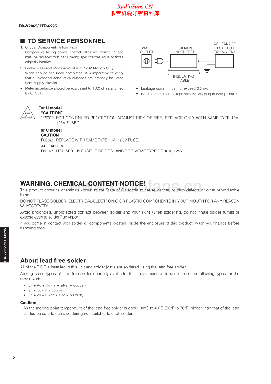 Yamaha-HTR6295-avr-sm 维修电路原理图.pdf_第2页