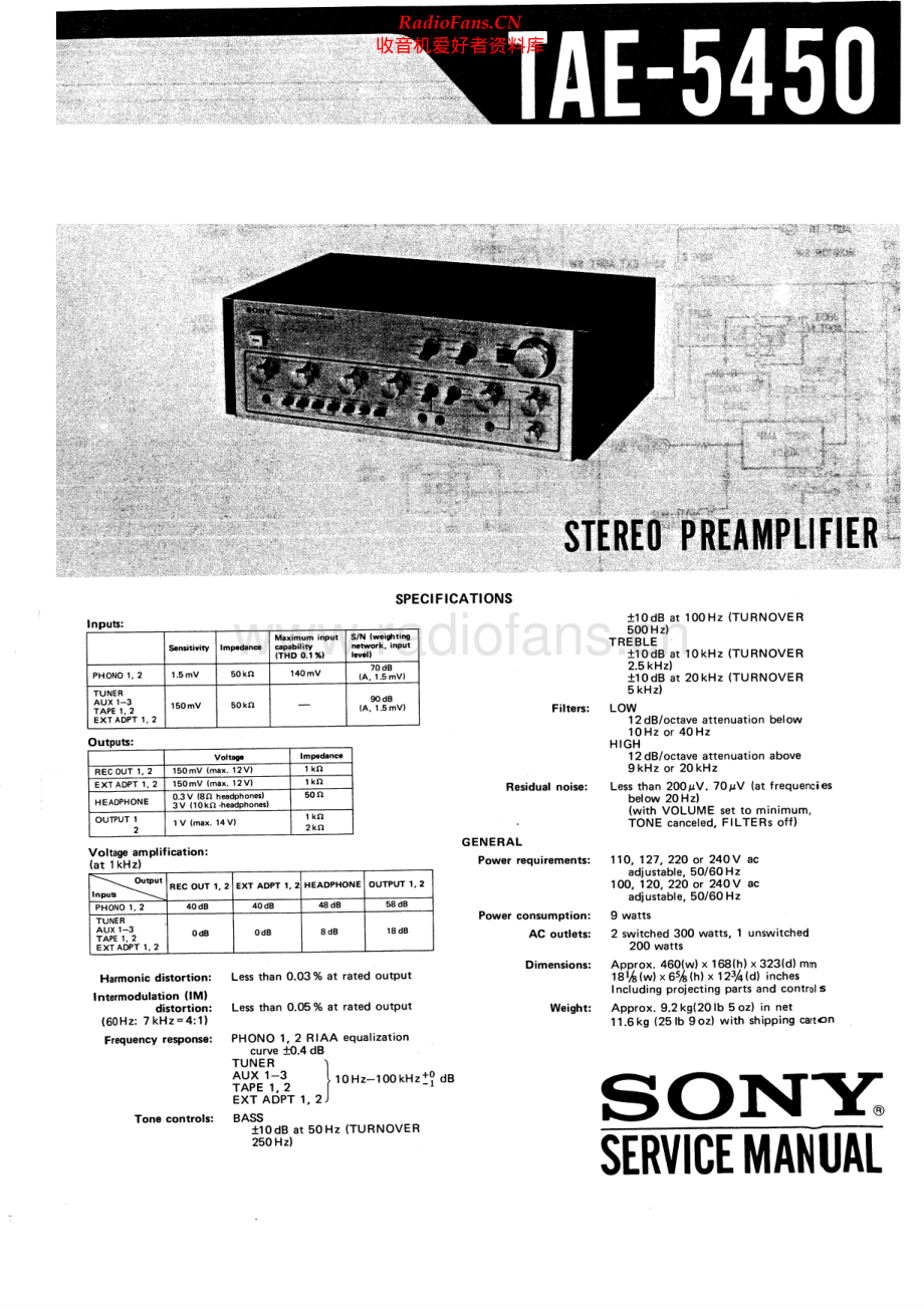 Sony-TAE5450-pre-sm 维修电路原理图.pdf_第1页