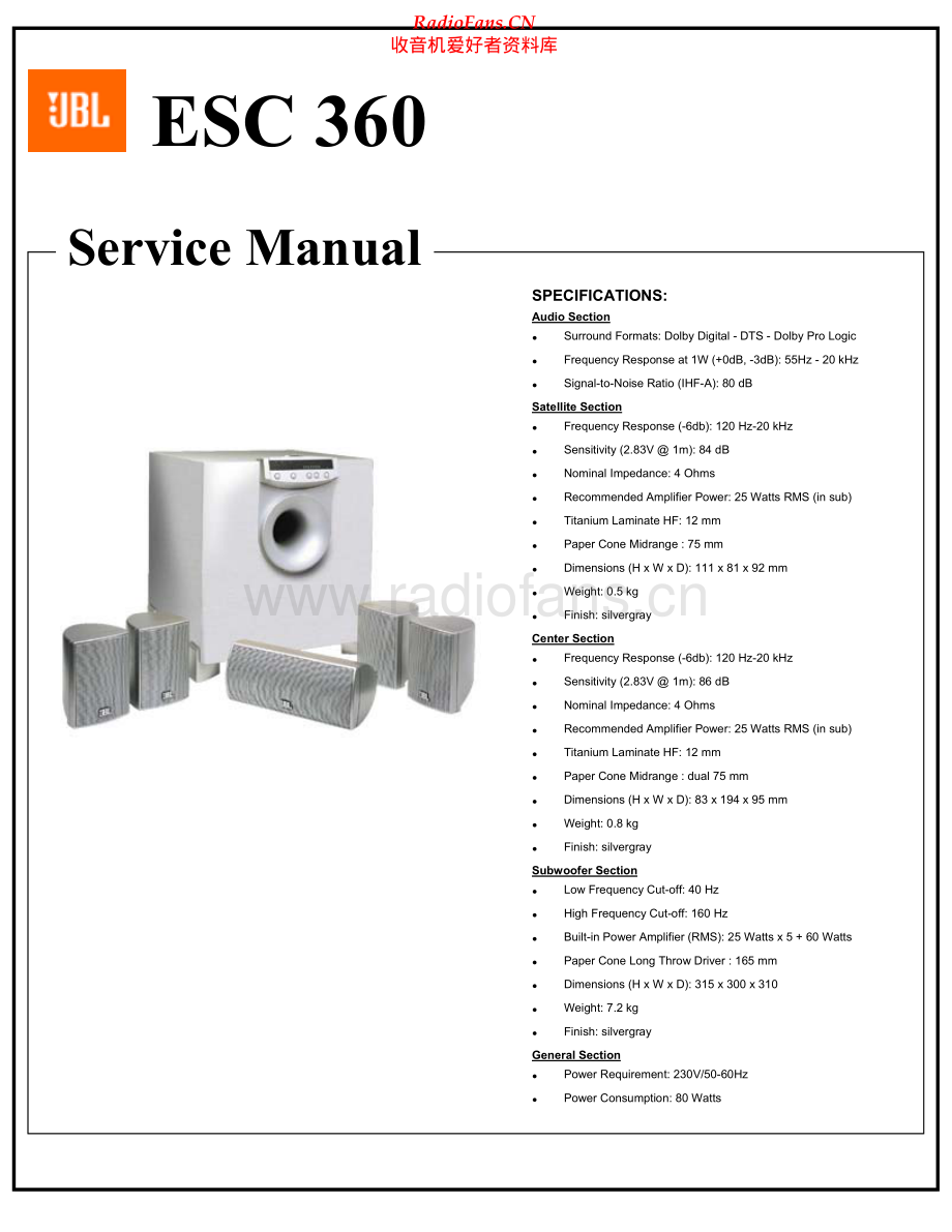 JBL-ESC360-sur-sm 维修电路原理图.pdf_第1页