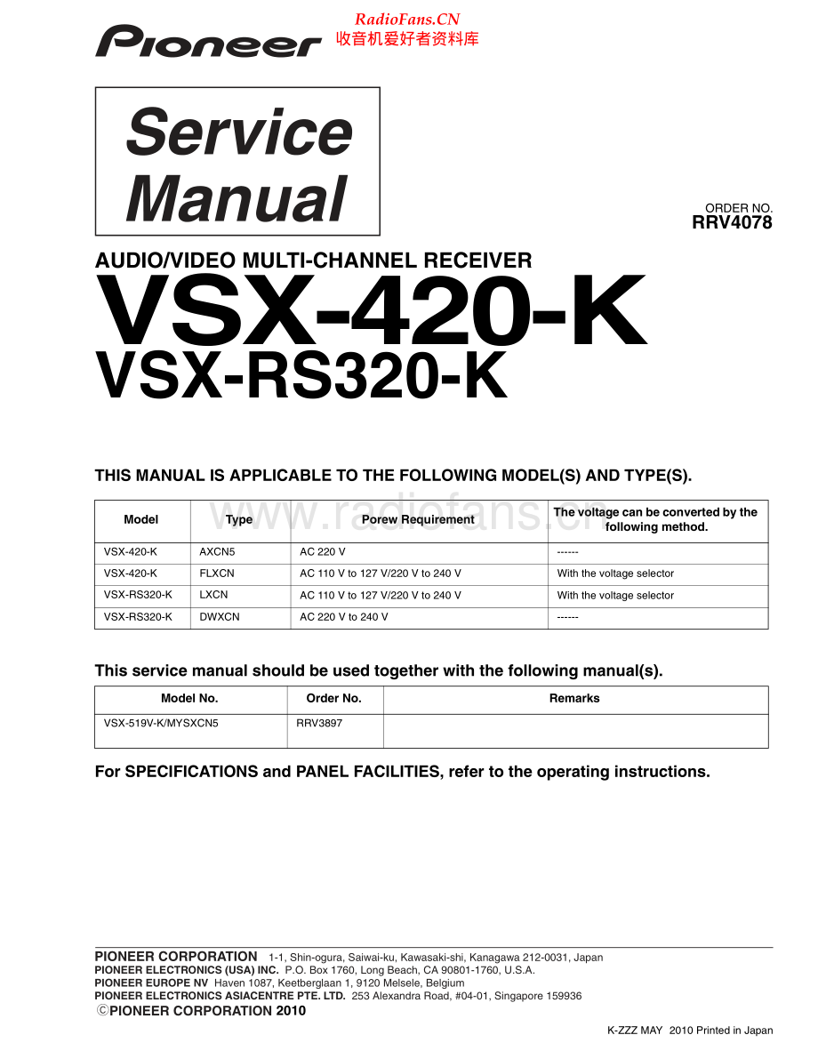 Pioneer-VSX420K-avr-sm 维修电路原理图.pdf_第1页