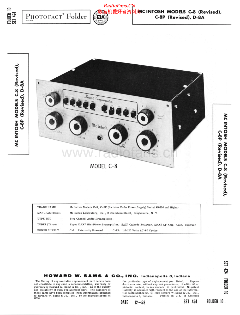 McIntosh-C8-pre-sm 维修电路原理图.pdf_第1页