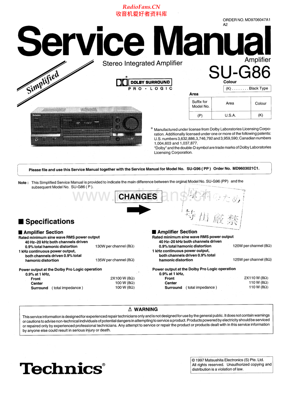 Technics-SUG86-int-sm(1) 维修电路原理图.pdf_第1页