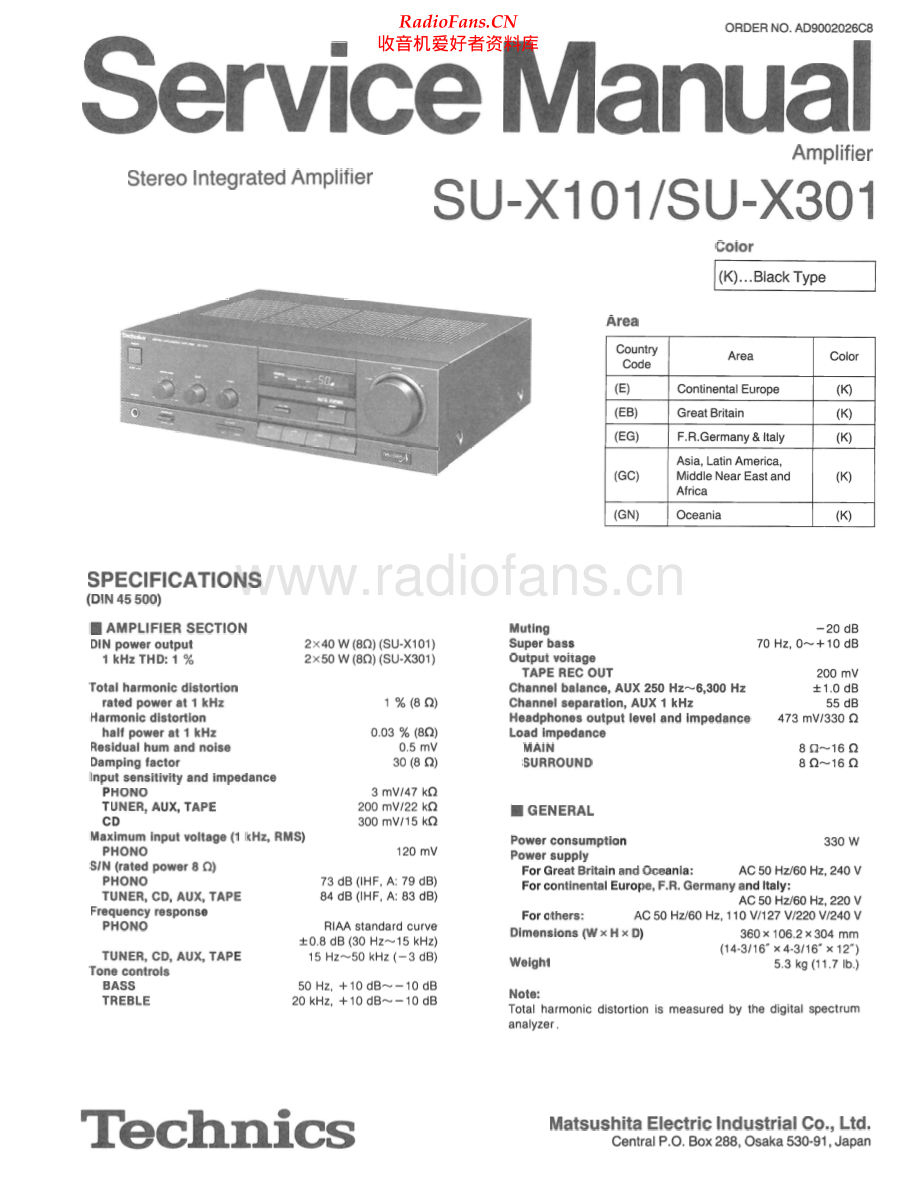 Technics-SUX301-int-sm 维修电路原理图.pdf_第1页