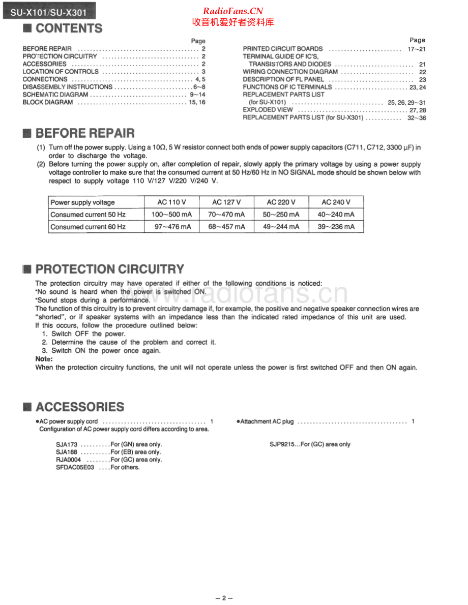 Technics-SUX301-int-sm 维修电路原理图.pdf_第2页