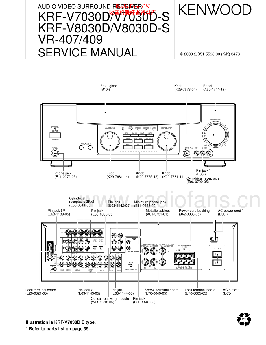 Kenwood-KRFVR407-avr-sm 维修电路原理图.pdf_第1页