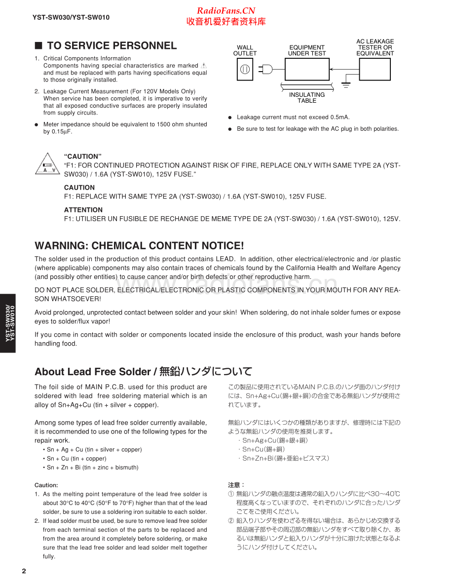 Yamaha-YSTSW010-sub-sm(1) 维修电路原理图.pdf_第2页