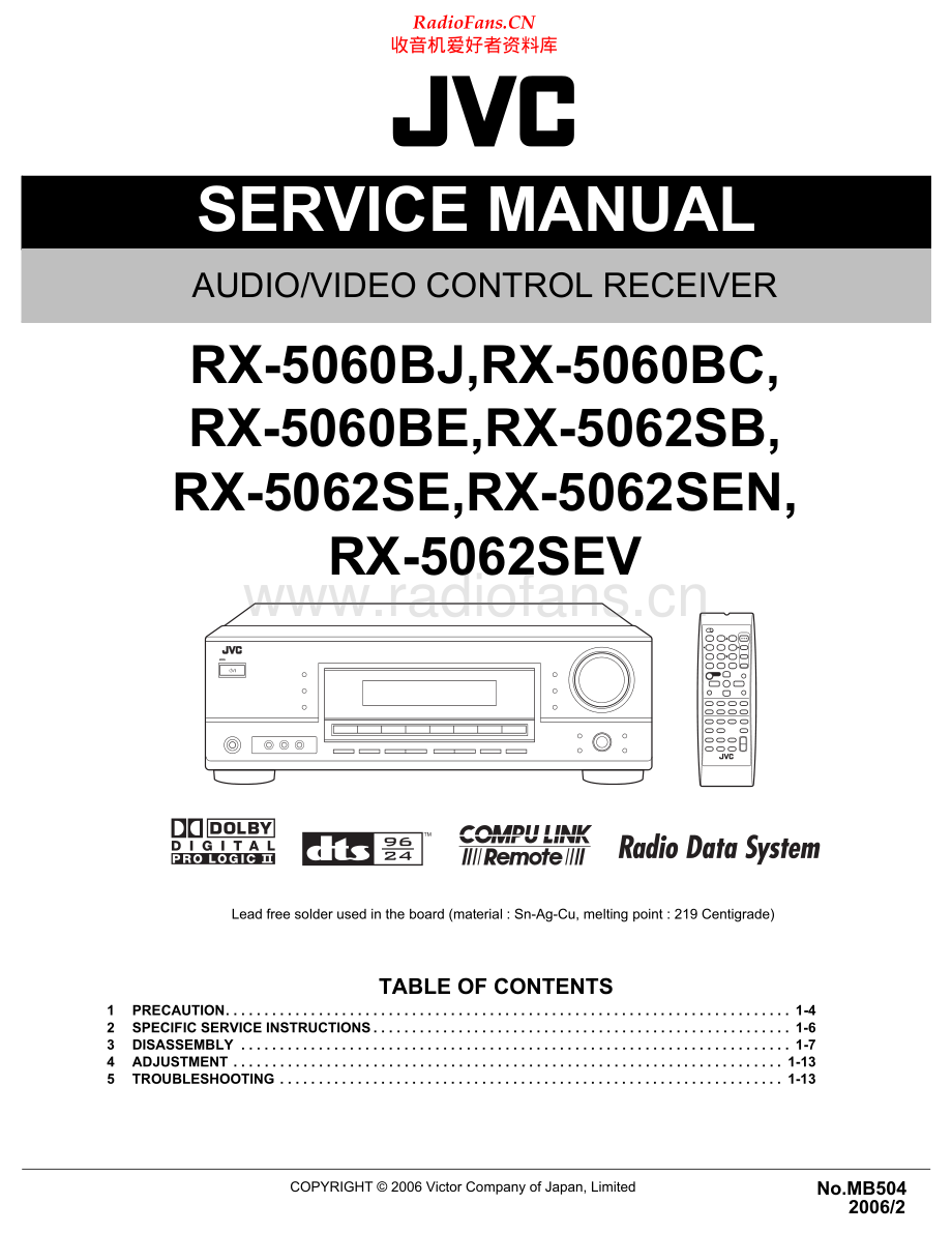 JVC-RX5060B-avr-sm 维修电路原理图.pdf_第1页