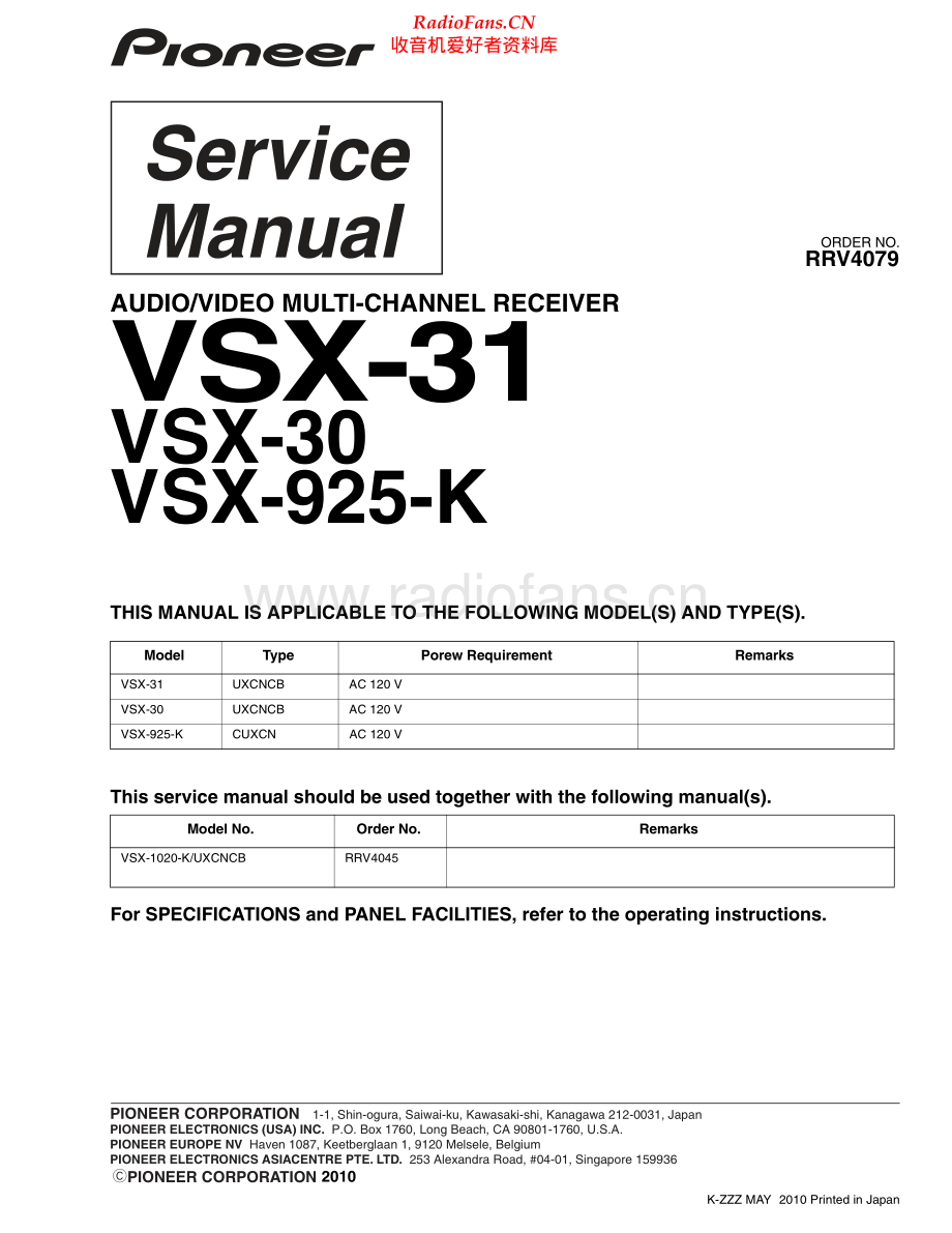 Pioneer-VSX31-avr-sm 维修电路原理图.pdf_第1页