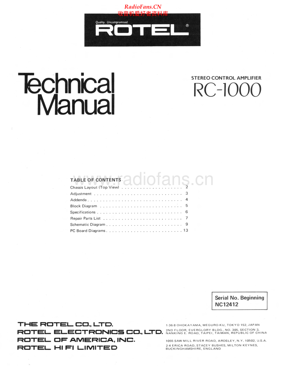 Rotel-RC1000-pre-sm 维修电路原理图.pdf_第1页