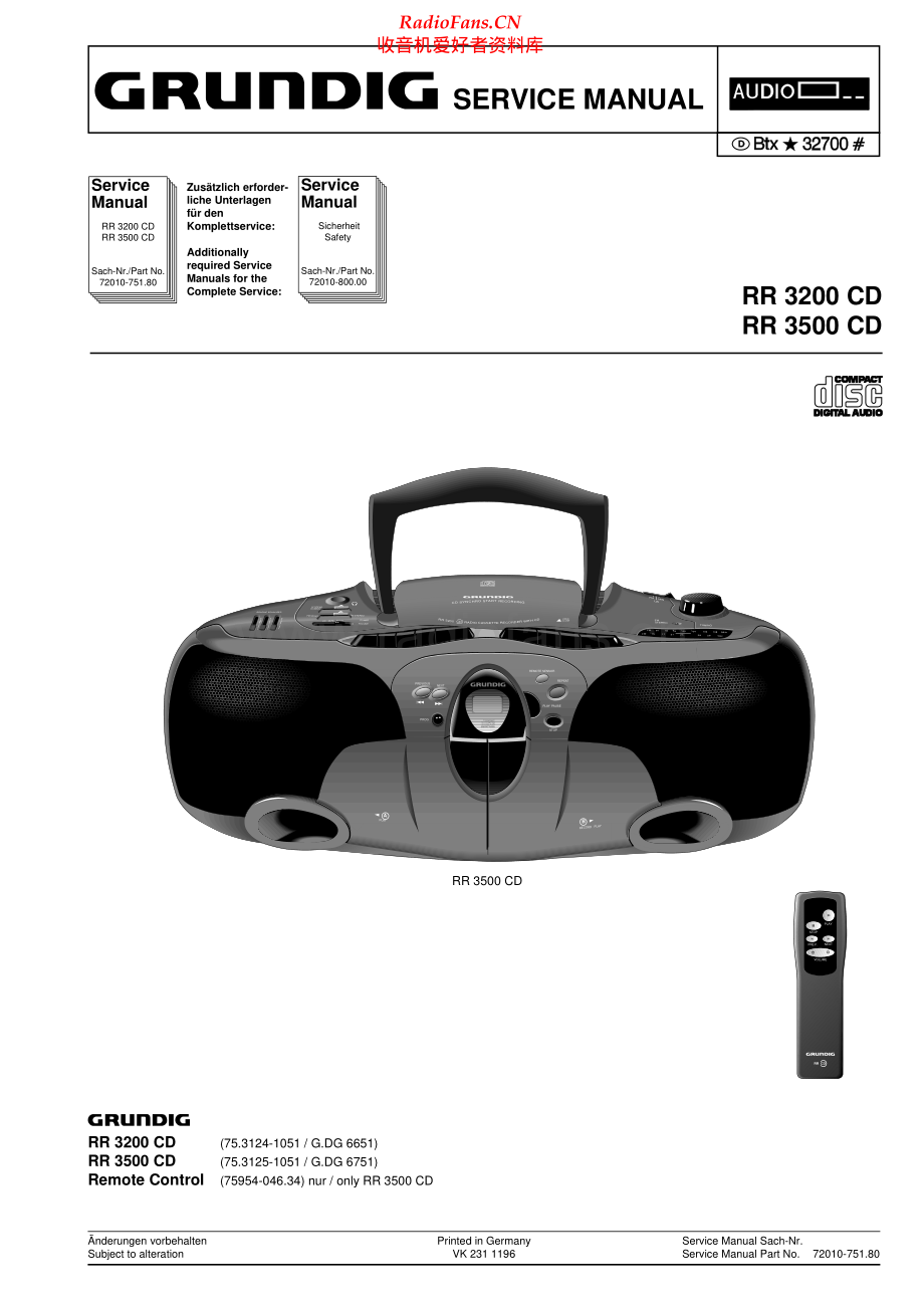 Grundig-RR3200CD-tr-sm维修电路原理图.pdf_第1页