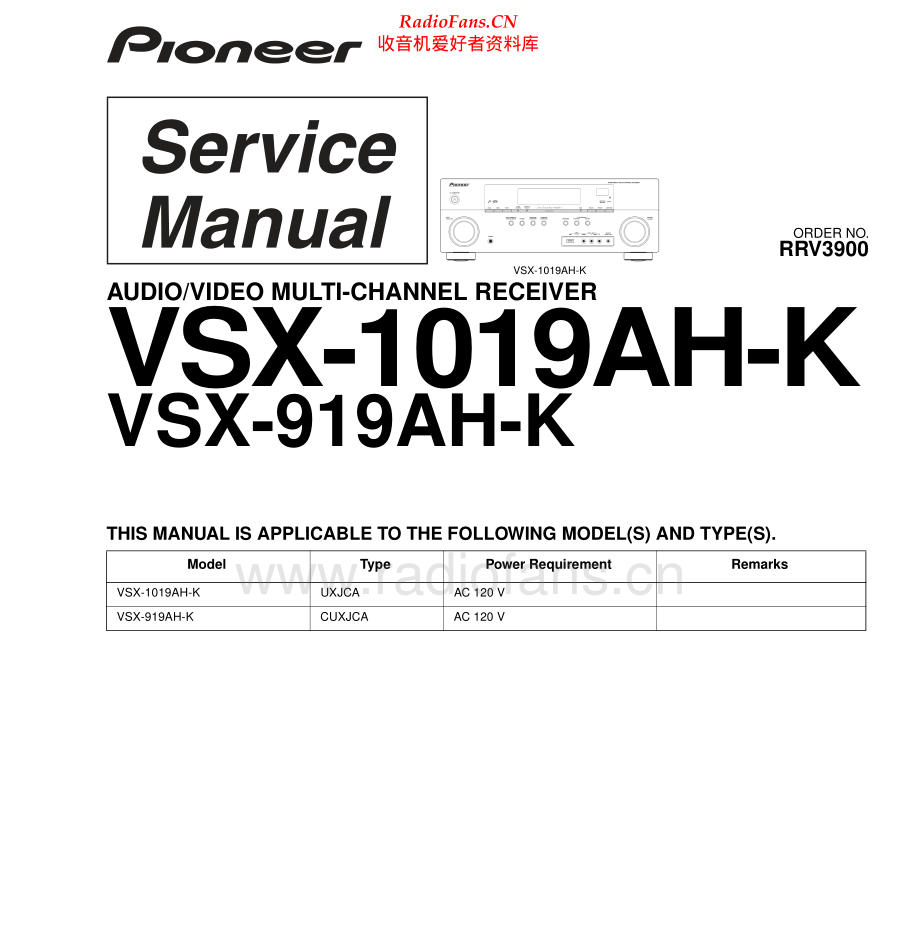 Pioneer-VSX919AHK-avr-sm 维修电路原理图.pdf_第1页