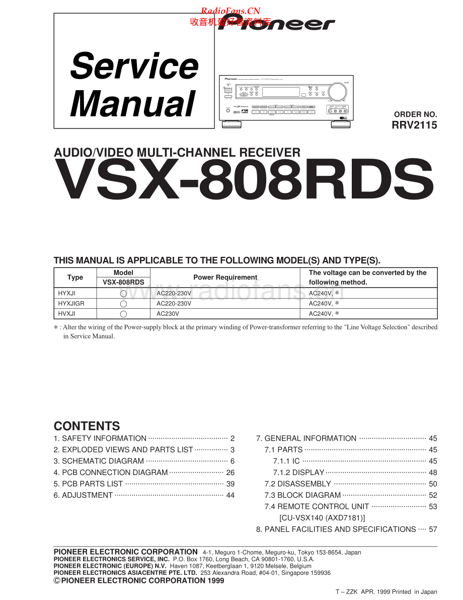 Pioneer-VSX808RDS-avr-sm 维修电路原理图.pdf_第1页