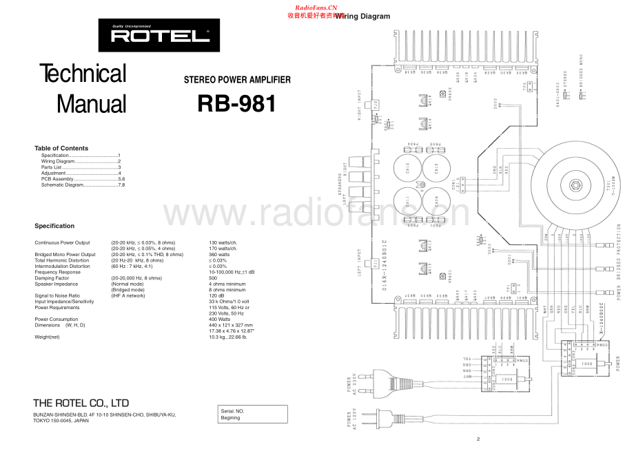 Rotel-RB981-pwr-sm 维修电路原理图.pdf_第1页