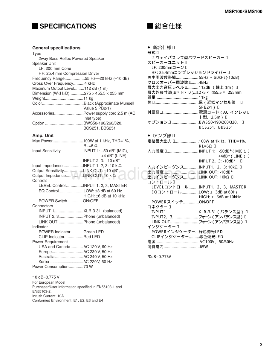 Yamaha-SMS100-spk-sm(1) 维修电路原理图.pdf_第3页