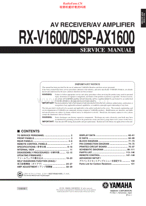 Yamaha-DSPAX1600-avr-sm 维修电路原理图.pdf