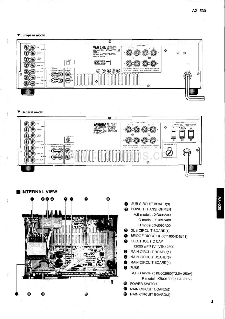 Yamaha-AX530-int-sm(1) 维修电路原理图.pdf_第3页