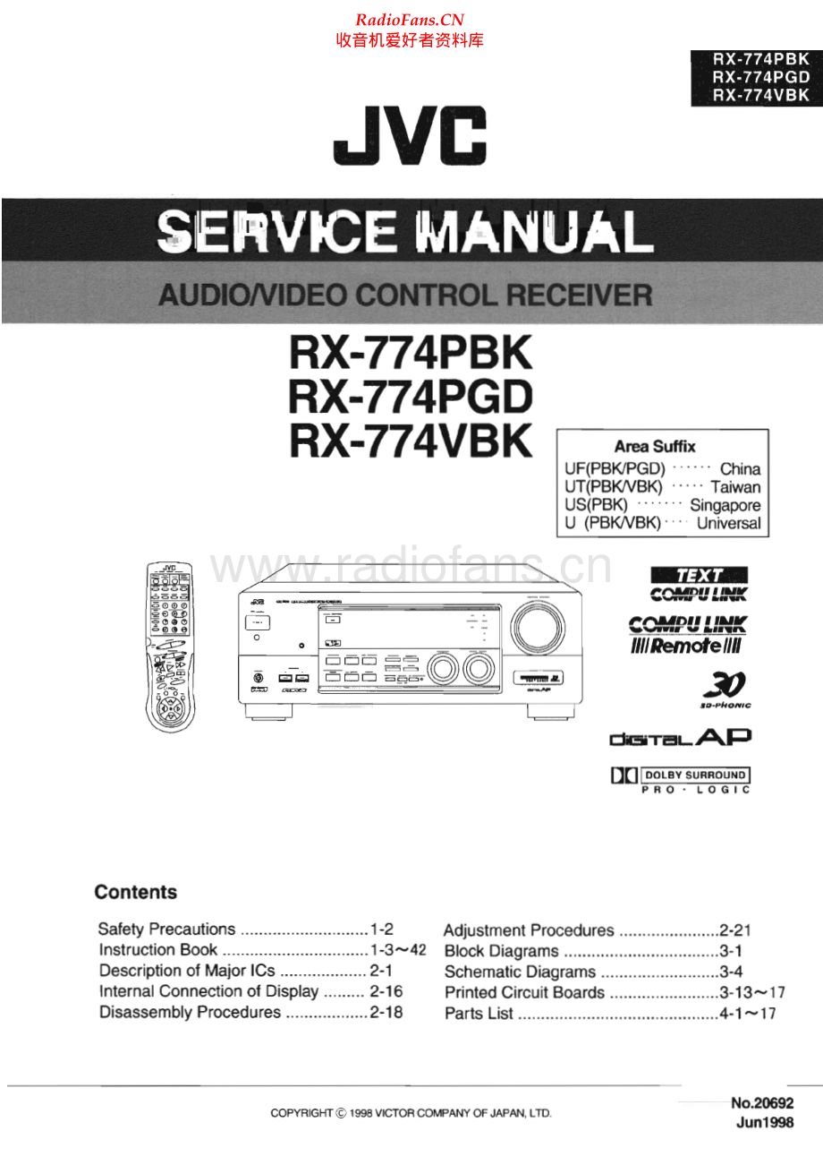 JVC-RX774PGD-avr-sm 维修电路原理图.pdf_第1页