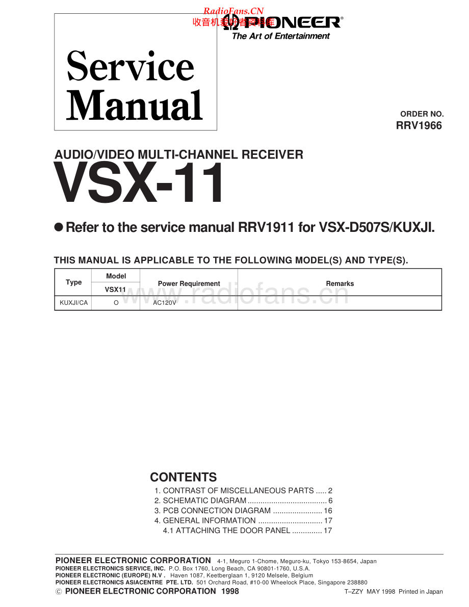 Pioneer-VSX11-avr-sm 维修电路原理图.pdf_第1页