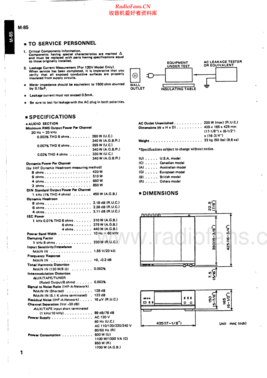 Yamaha-M85-pwr-sm 维修电路原理图.pdf_第2页