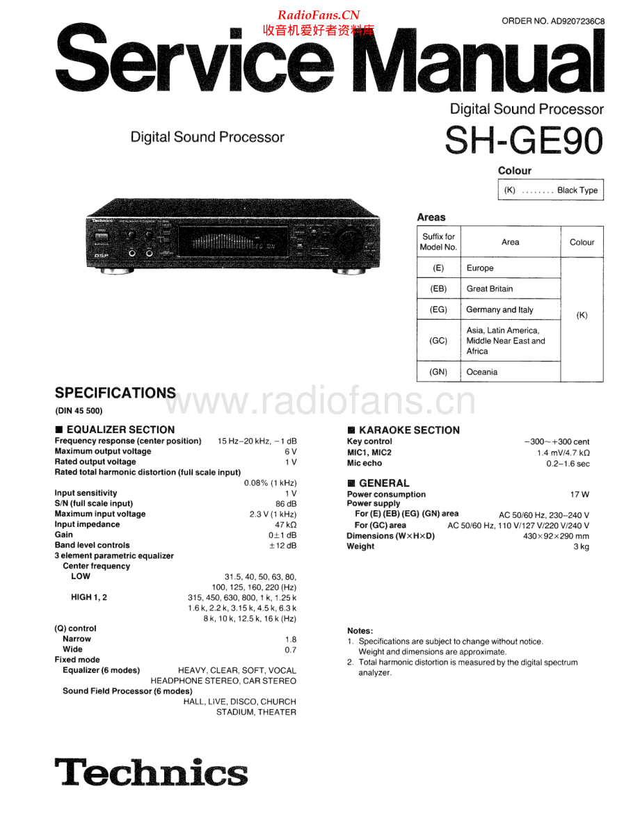 Technics-SHGE90-dsp-sm 维修电路原理图.pdf_第1页