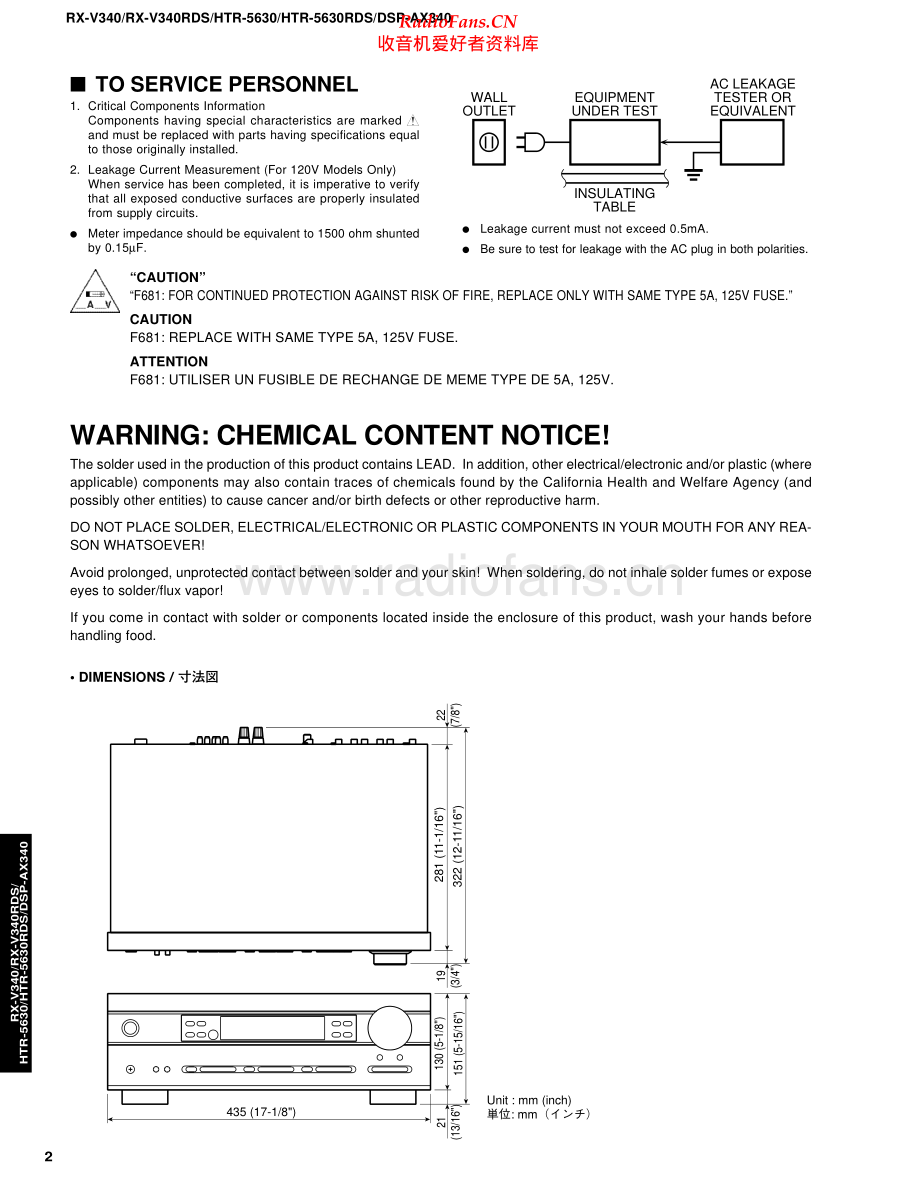 Yamaha-DSPAX340-avr-sm 维修电路原理图.pdf_第2页