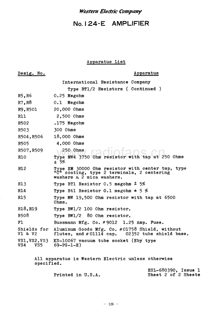 WesternElectric-124E-pwr-sch 维修电路原理图.pdf_第3页