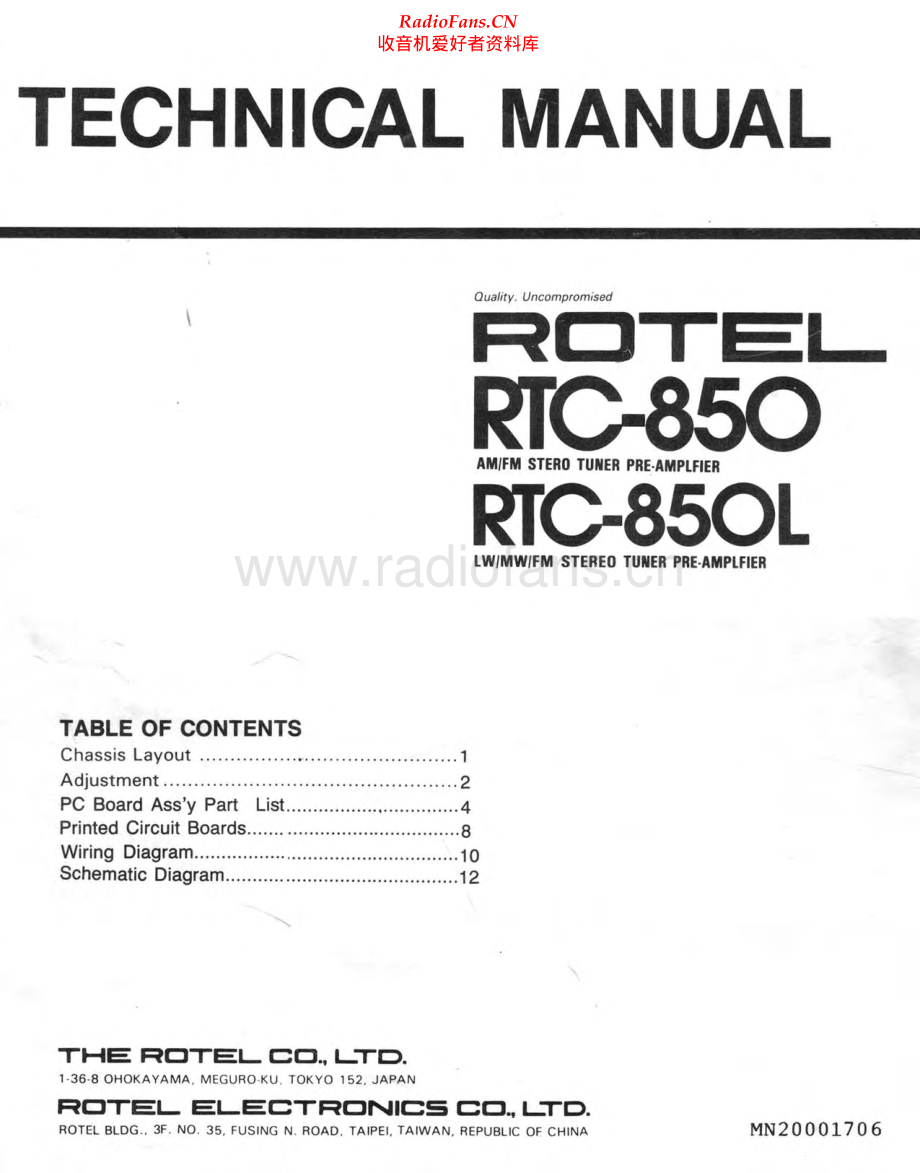 Rotel-RTC850L-pre-sm 维修电路原理图.pdf_第1页