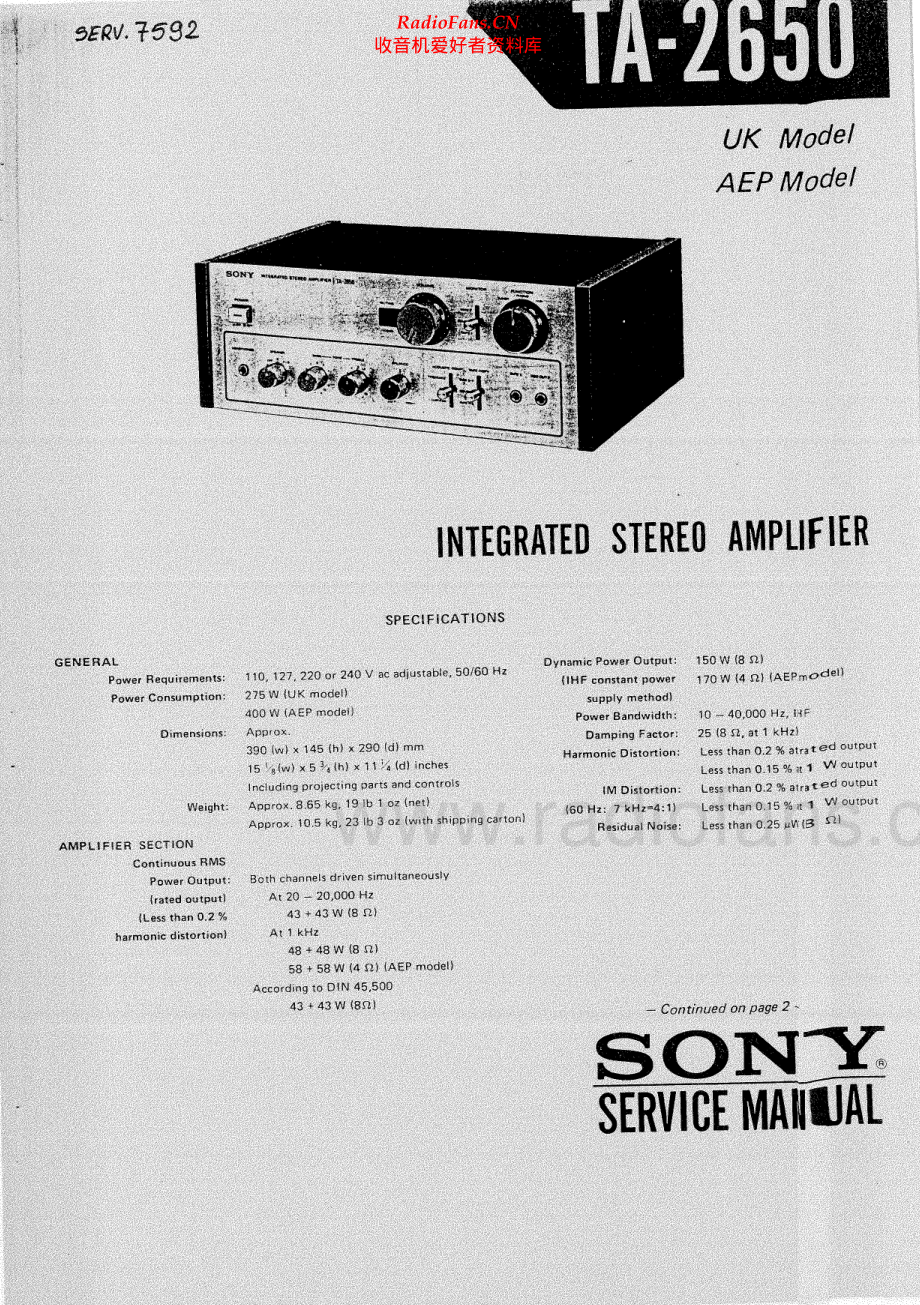 Sony-TA2650-int-sm 维修电路原理图.pdf_第1页