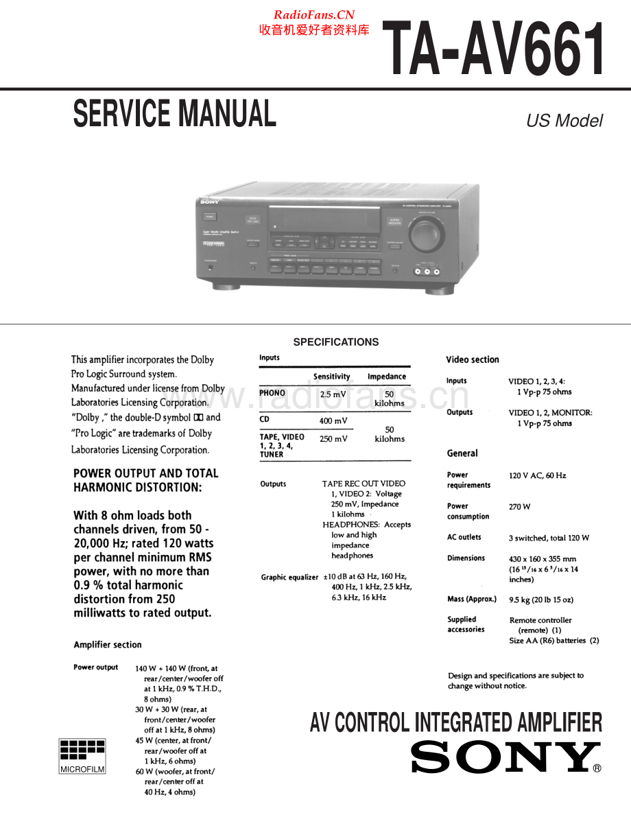 Sony-TAAV661-int-sm 维修电路原理图.pdf_第1页