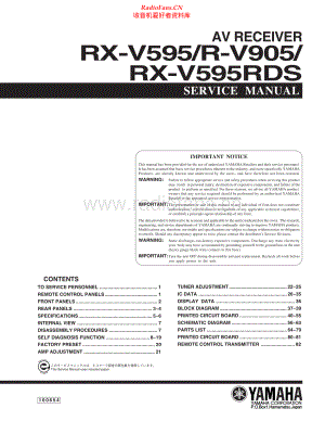 Yamaha-RXV595-avr-sm 维修电路原理图.pdf