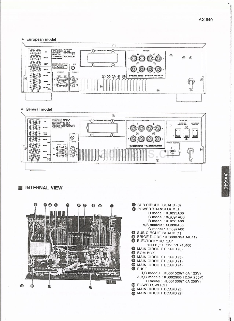 Yamaha-AX640-int-sm(1) 维修电路原理图.pdf_第3页