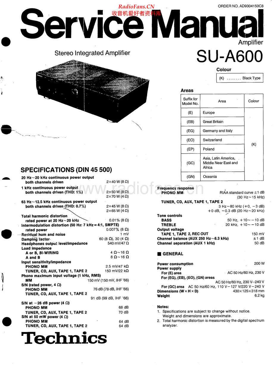 Technics-SUA600-int-sm(1) 维修电路原理图.pdf_第1页