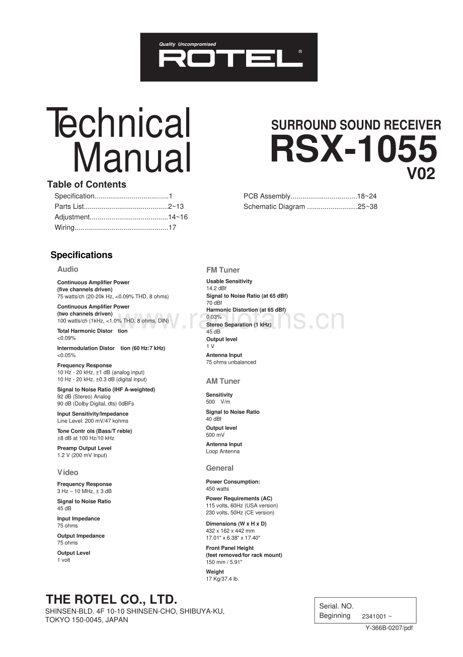 Rotel-RSX1055_v02-ssr-sm 维修电路原理图.pdf_第1页