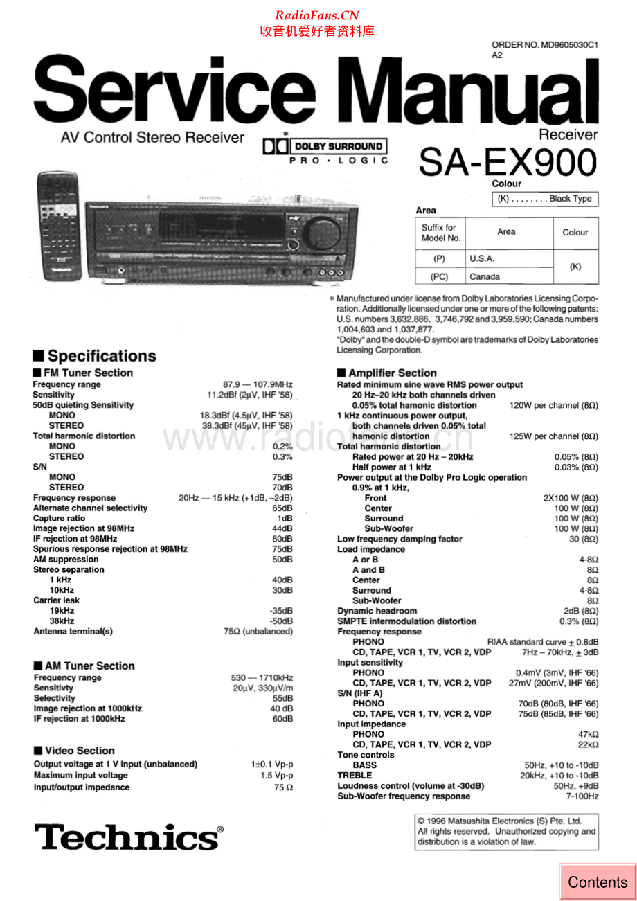 Technics-SAEX900-avr-sm 维修电路原理图.pdf_第1页