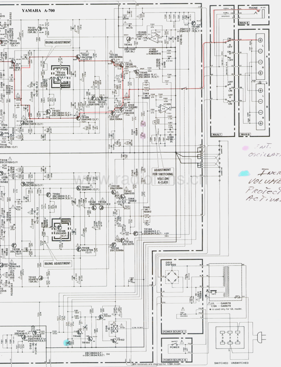 Yamaha-A700-int-sch(1) 维修电路原理图.pdf_第3页