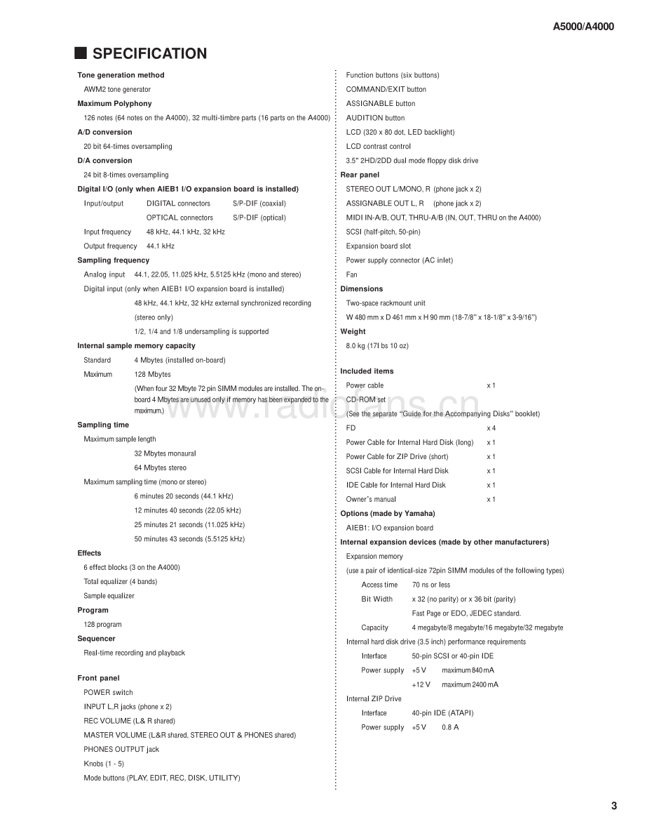 Yamaha-A4000-sam-sm(1) 维修电路原理图.pdf_第3页