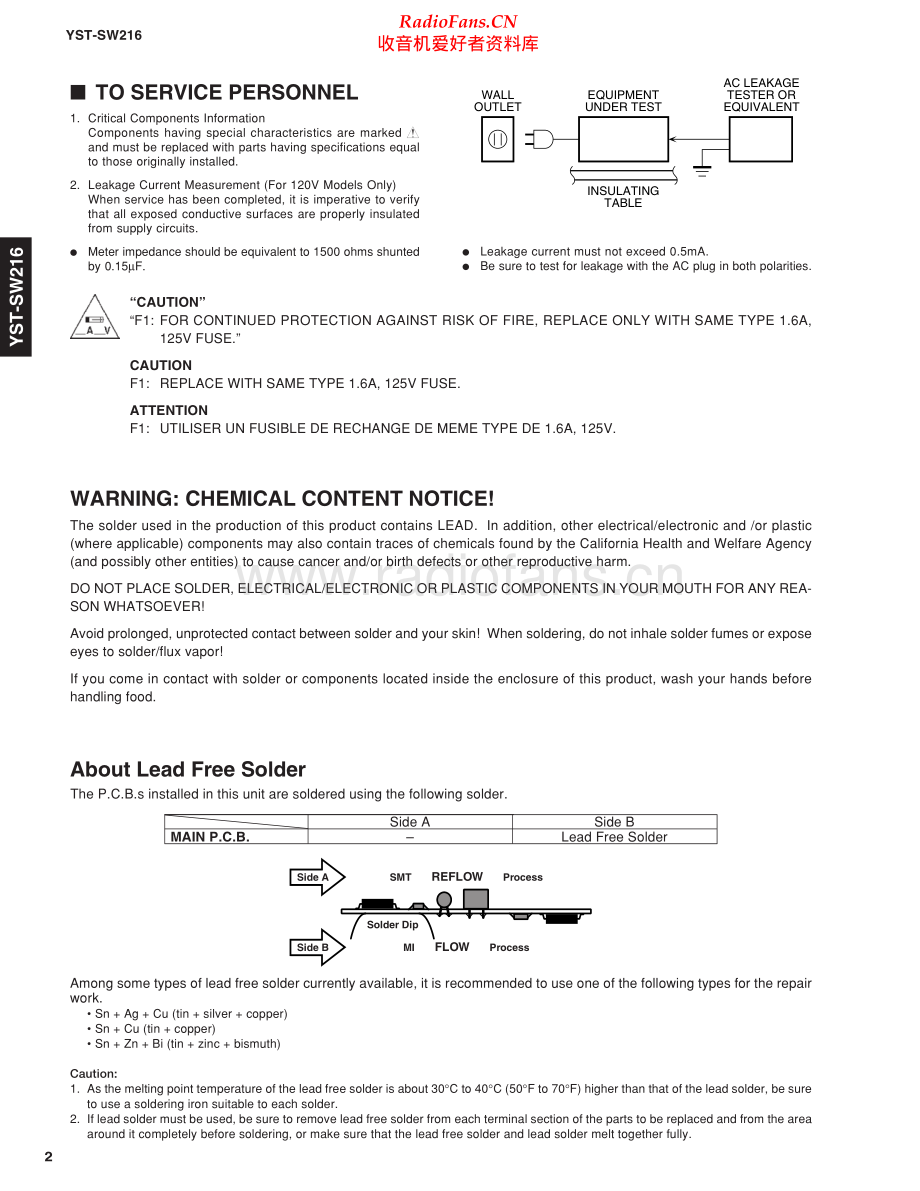 Yamaha-YSTSW216-sub-sm 维修电路原理图.pdf_第2页