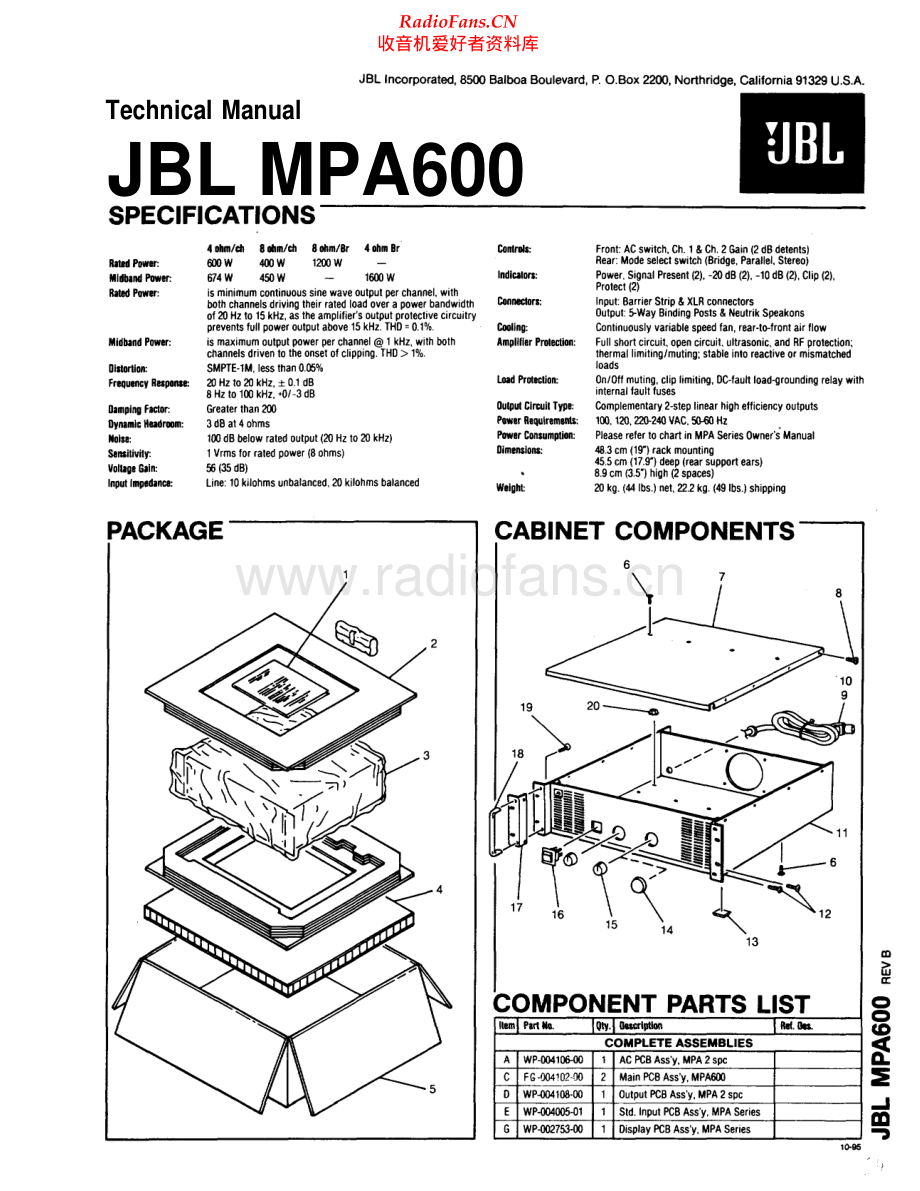 JBL-MPA600-pwr-sm 维修电路原理图.pdf_第1页